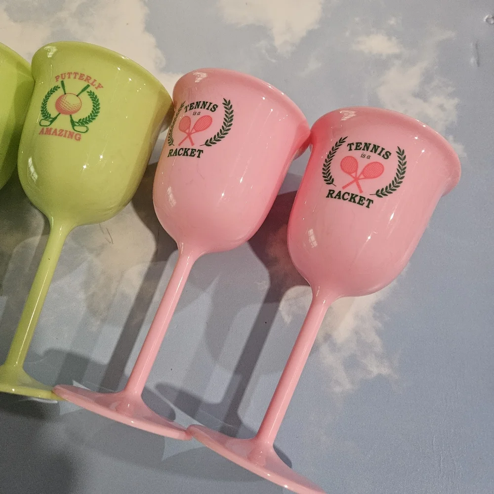 Target Set of Colorful Golf & Tennis BPA Free Plastic Chalices Limited Edtion